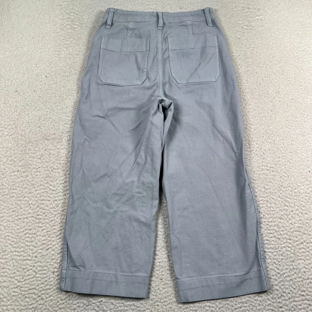 Madewell Curvy Slim Emmett Wide Leg Pants Womens 25 Cropped Pockets‎ Light Blue